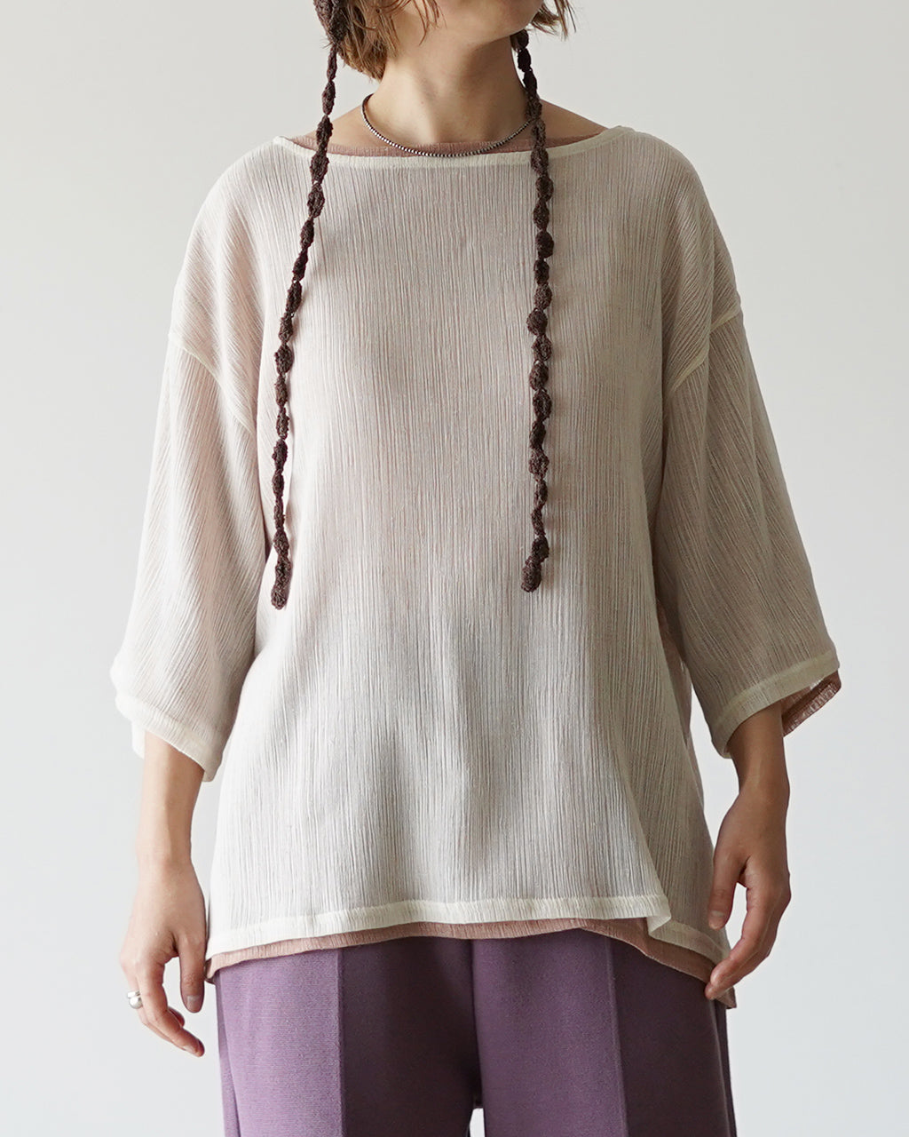 【先行予約】【2026年3月下旬頃入荷予定】LINEN MIX JACQUARD BIG-T YL26-T001