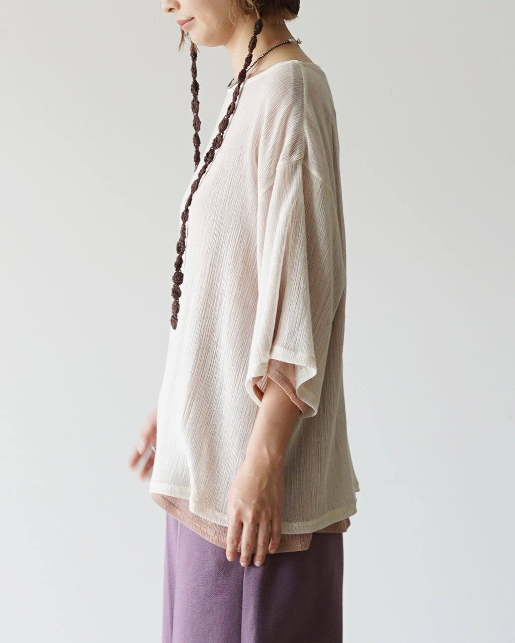 【先行予約】【2026年3月下旬頃入荷予定】LINEN MIX JACQUARD BIG-T YL26-T001