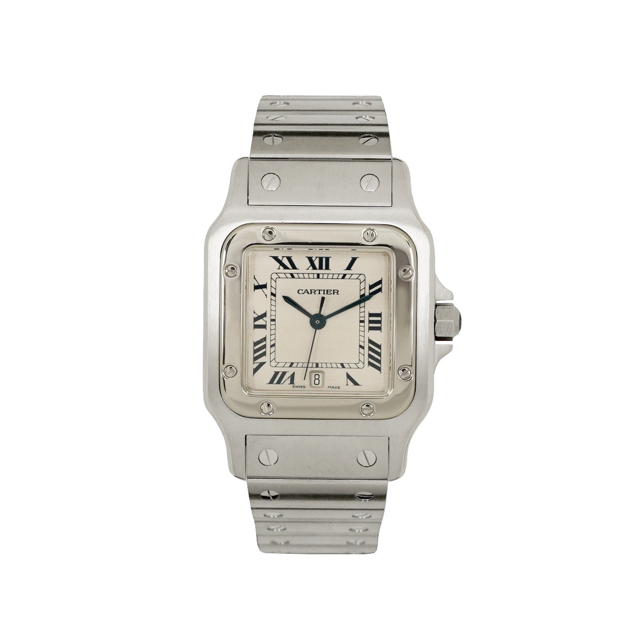 Cartier カルティエ サントスガルベ SANTOS GALBEE LM/NEW BELT 1990年代製 アンティーク腕時計  5500 【送料無料】