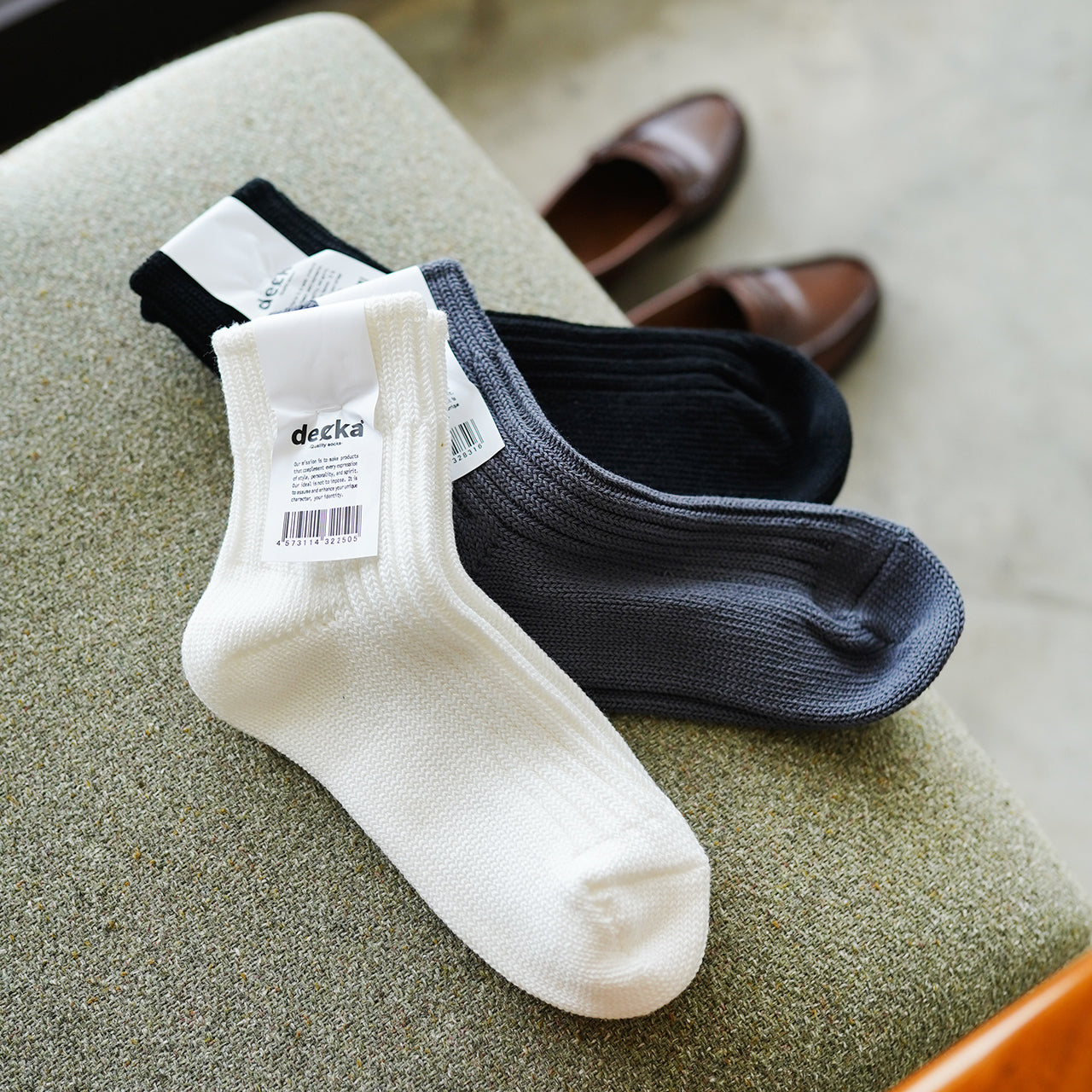 decka Quality socks デカクオリティソックス ローゲージ リブソックス ショートレングス Low Gauge Rib Socks Short Length 靴下  de-26 de-26-2【メール便可】