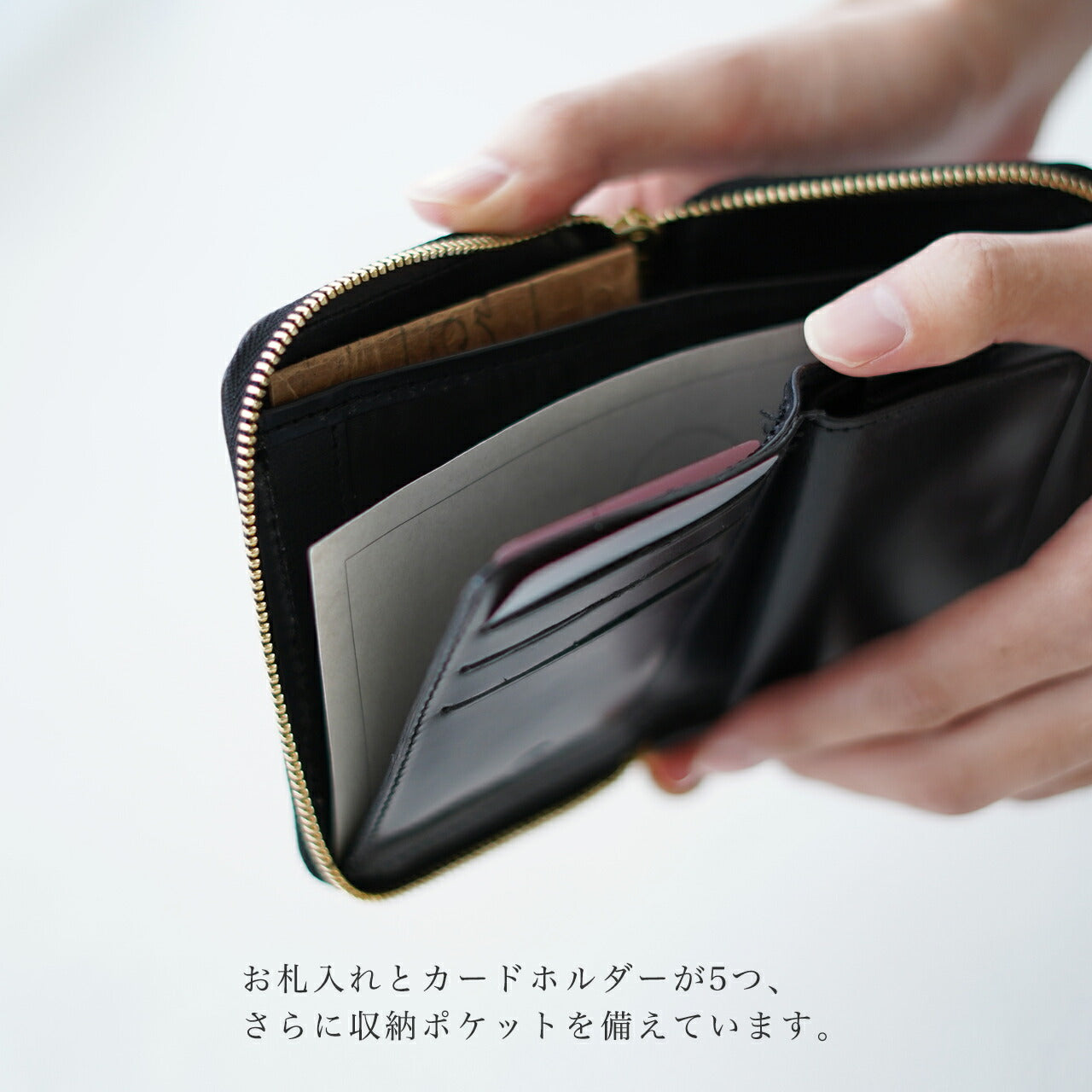 GLENROYAL グレンロイヤル 2つ折り 財布 レディース メンズ ブライドルレザー ジップ コンパクト 無地 03-5866 GLENROYAL  ZIP AROUNDS SMALL WALLET 【送料無料】